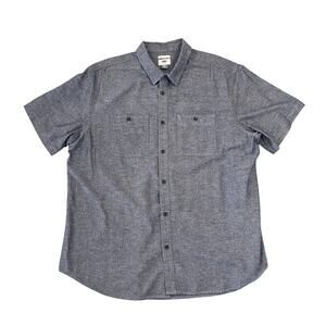 Old Navy Men's Denim Blue Chambray Slim Fit Button Short Sleeve Shirt - SIZE XXL